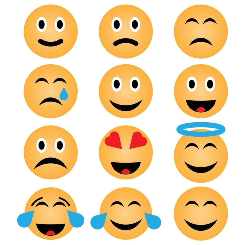 collezione di icone emoji per il viso vettore