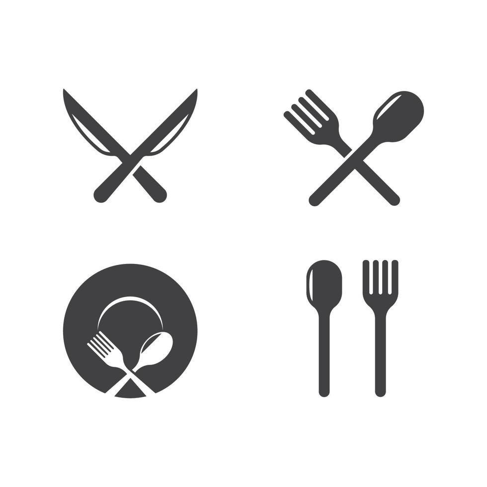 forchetta, cucchiaio logo icona illustrazione vettoriale