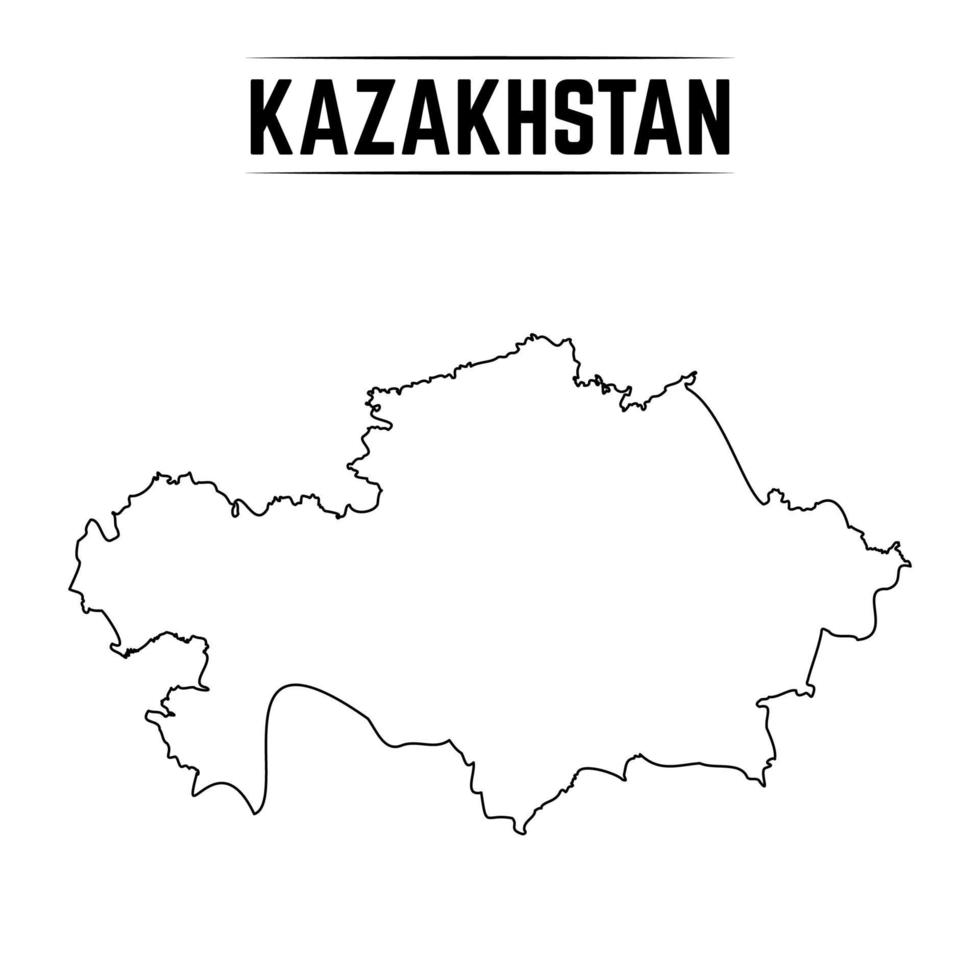 delineare una semplice mappa del kazakistan vettore