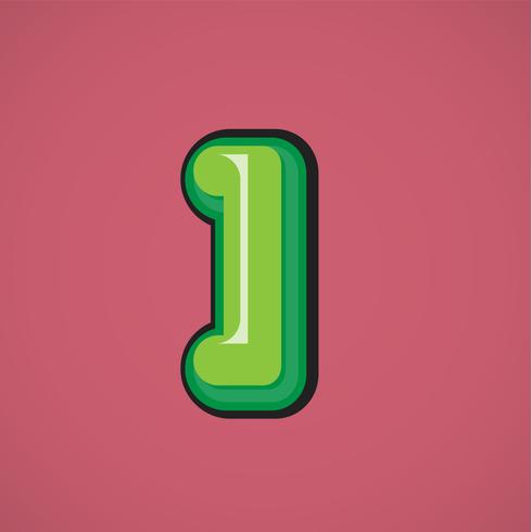 Carattere comico verde da un fontset, illustrazione di vettore
