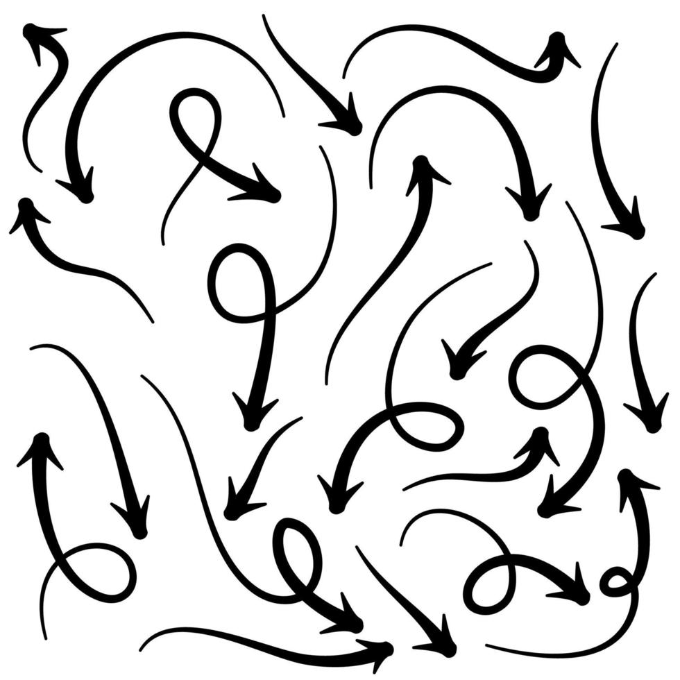frecce di doodle a spirale vettore