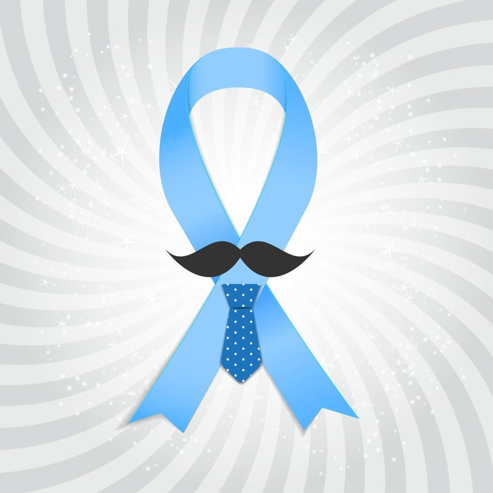 illustrazione vettoriale del nastro blu di consapevolezza del cancro alla prostata
