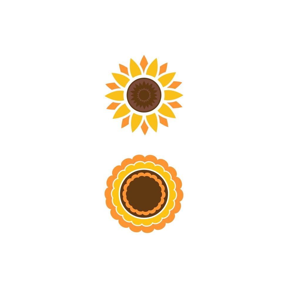 vettore del modello del logo del fiore del sole
