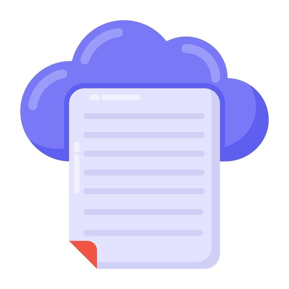 pagina del documento cloud vettore