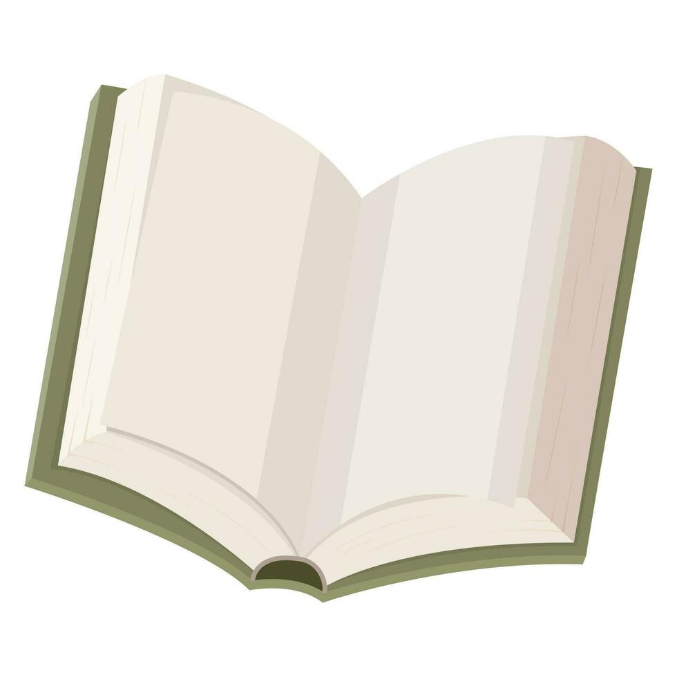 un Aperto libro. vettore illustrazione su un' bianca sfondo.