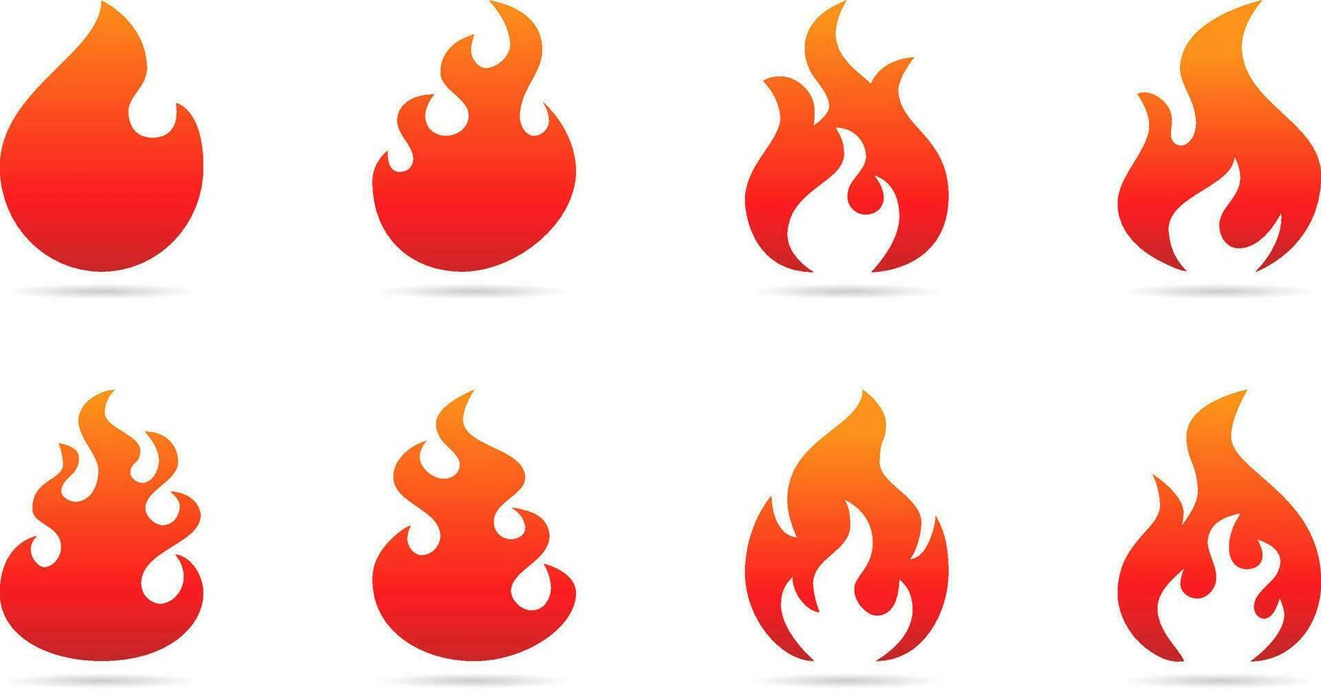 icona impostato fuoco fiamma logo vettore illustrazione design modello. vettore fuoco fiamme cartello illustrazione isolato. fuoco icona