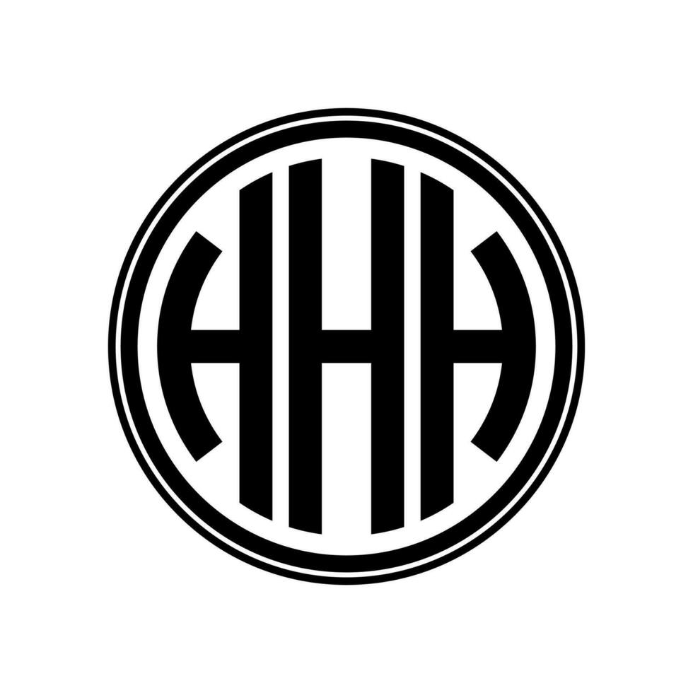 monogramma cerchio logo nastro stile design modello. hhh iniziale lettera. vettore