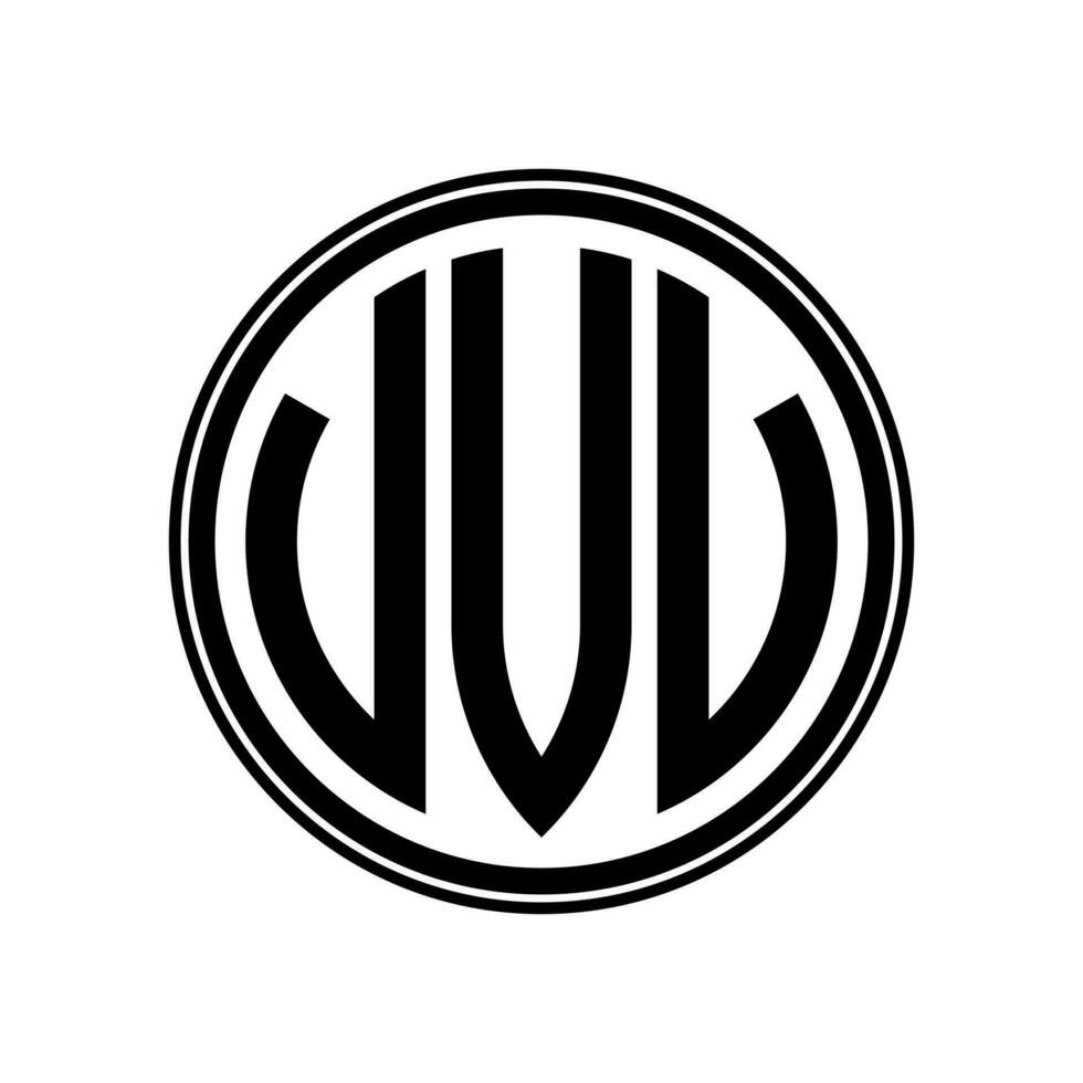 monogramma cerchio logo nastro stile design modello. vvv iniziale lettera. vettore