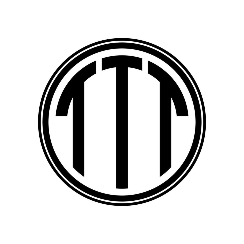 monogramma cerchio logo nastro stile design modello. tt iniziale lettera. vettore