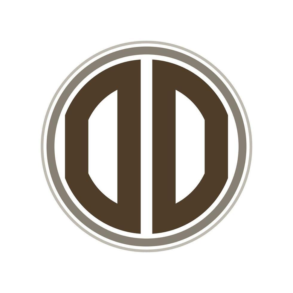 monogramma cerchio logo nastro stile design modello. oo iniziale lettera. vettore