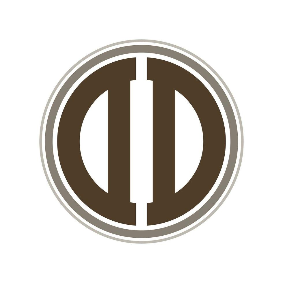 monogramma cerchio logo nastro stile design modello. dd iniziale lettera. vettore