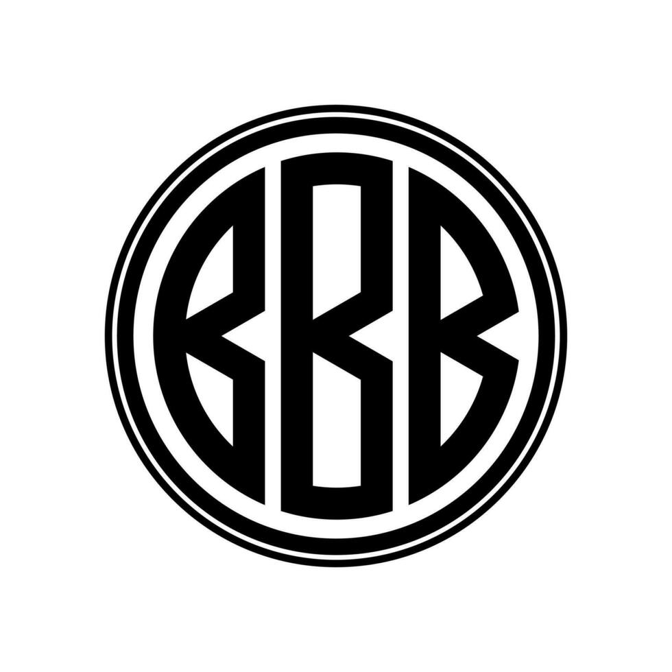 monogramma cerchio logo nastro stile design modello. bbb iniziale lettera. vettore