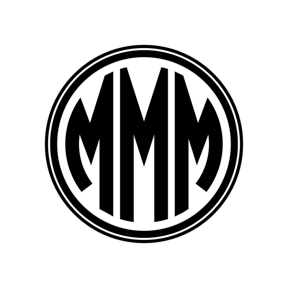 monogramma cerchio logo nastro stile design modello. mmm iniziale lettera. vettore