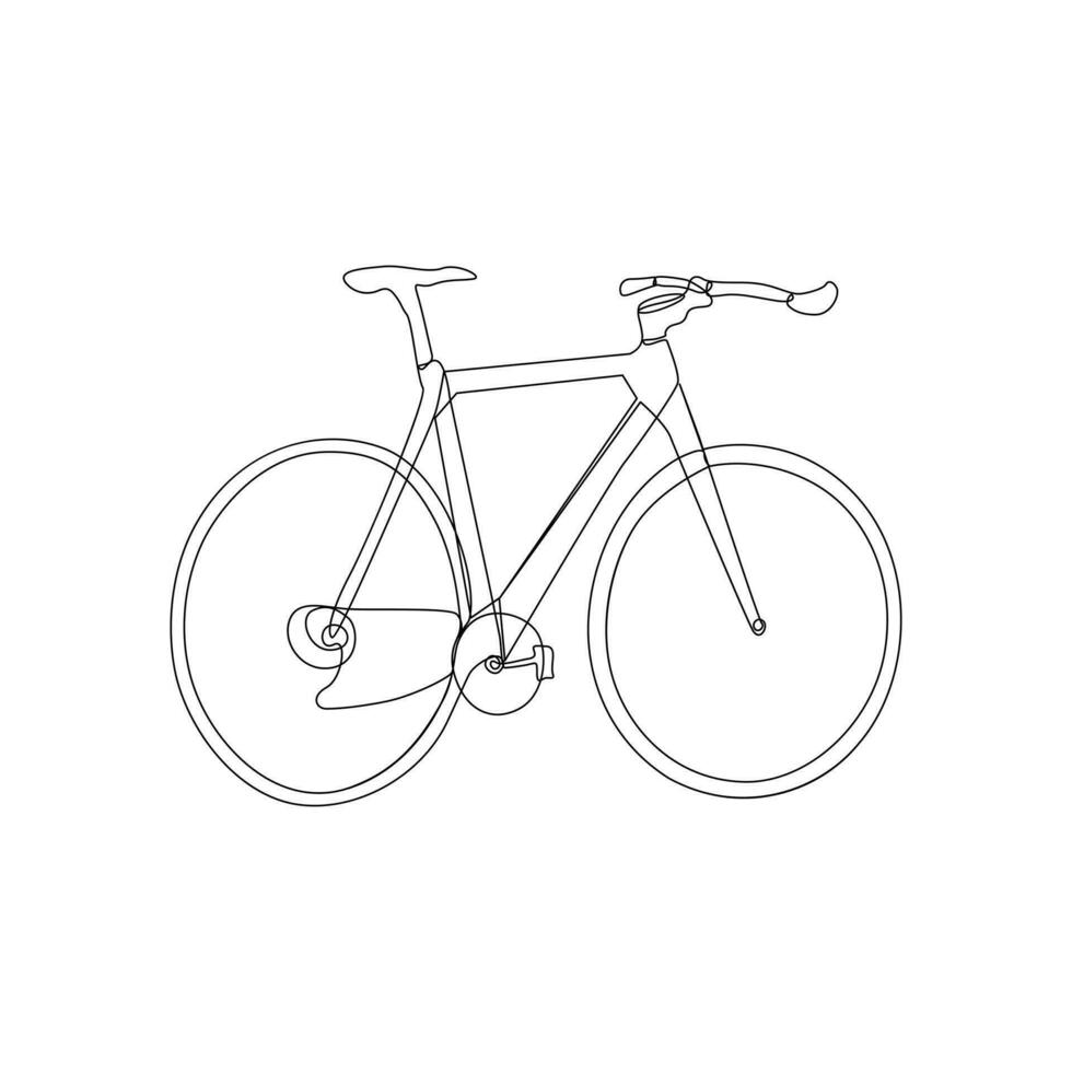 uno linea continuo bicicletta schema vettore arte disegno