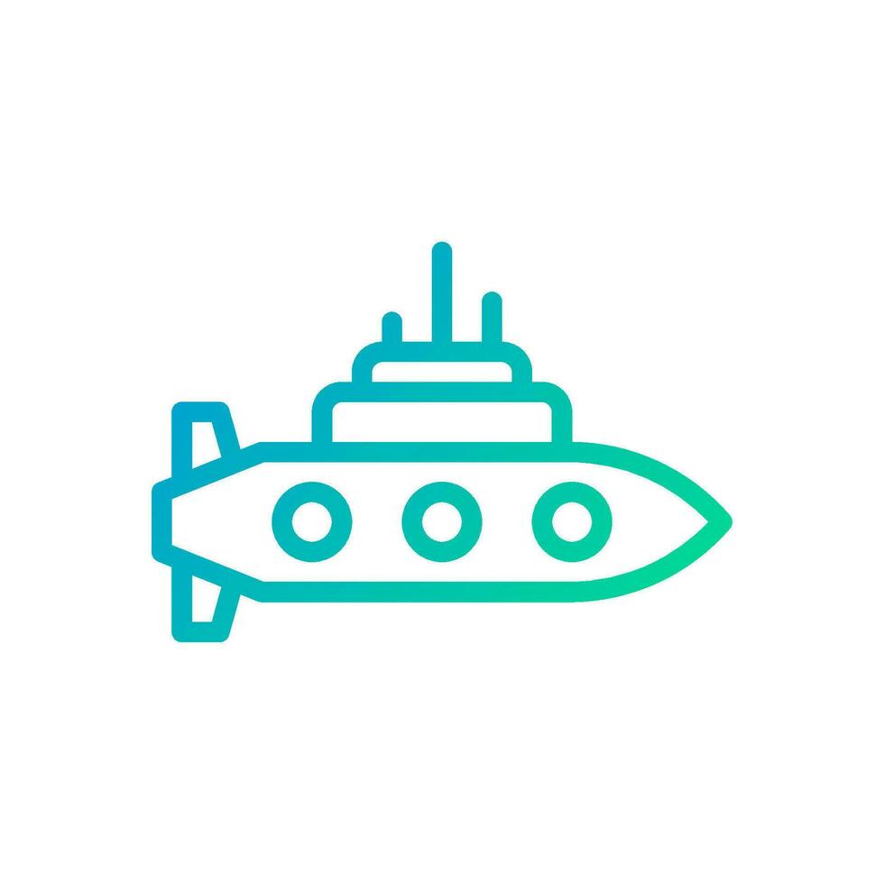 sottomarino icona pendenza verde blu colore militare simbolo Perfetto. vettore