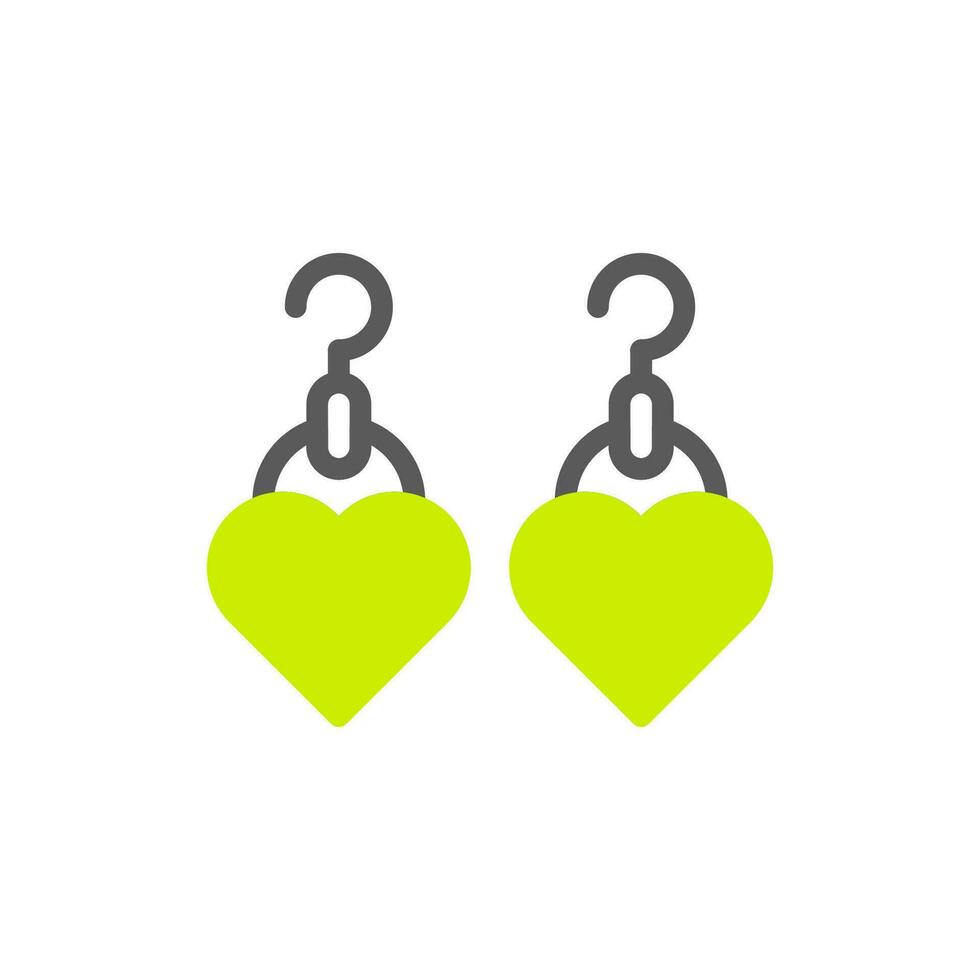 orecchino amore icona duotone grigio vivace verde colore madre giorno simbolo illustrazione. vettore