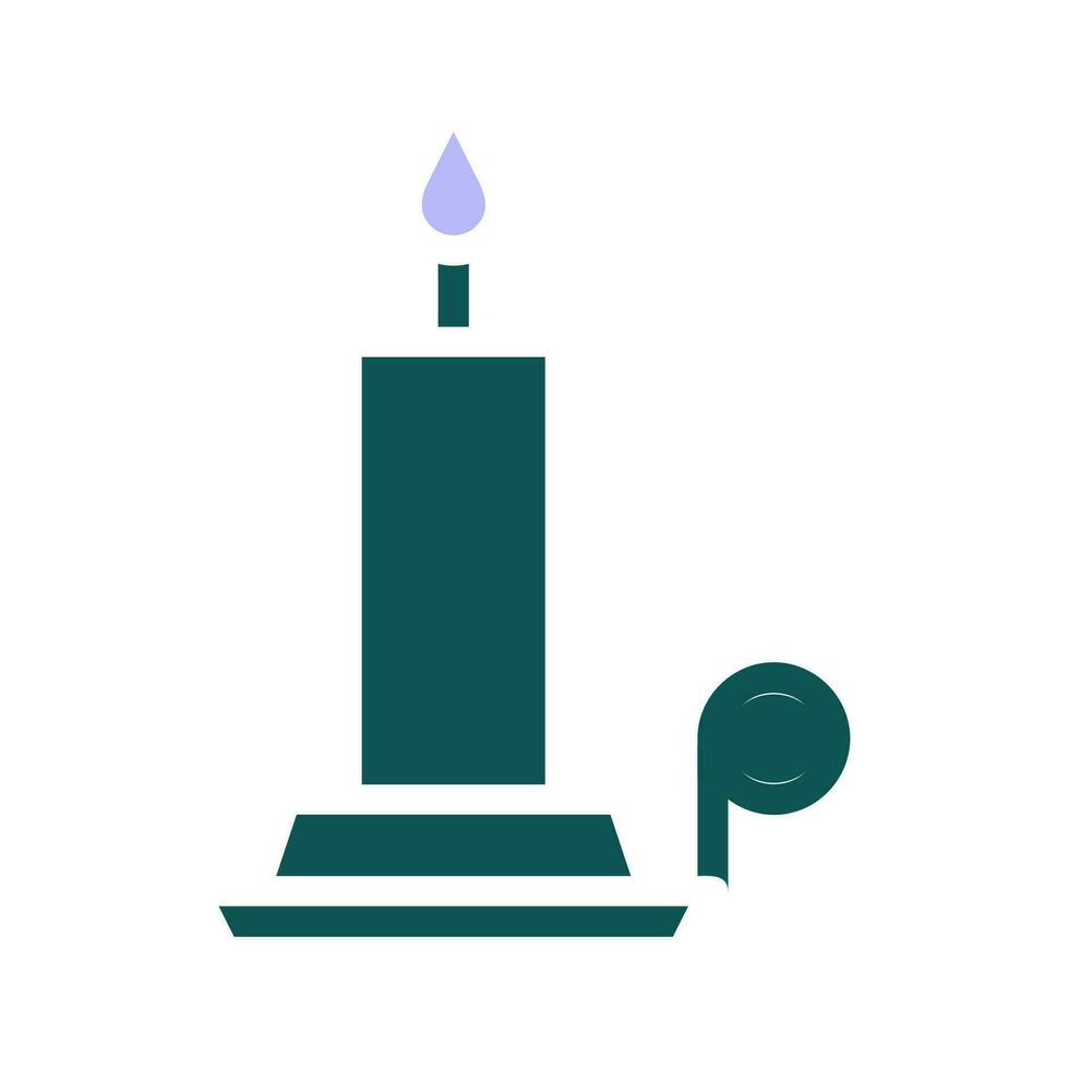 candela icona solido verde viola colore Pasqua simbolo illustrazione. vettore