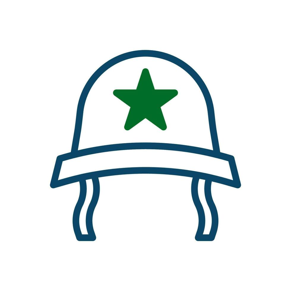casco icona Marina Militare verde icona Marina Militare verde colore militare simbolo Perfetto. vettore