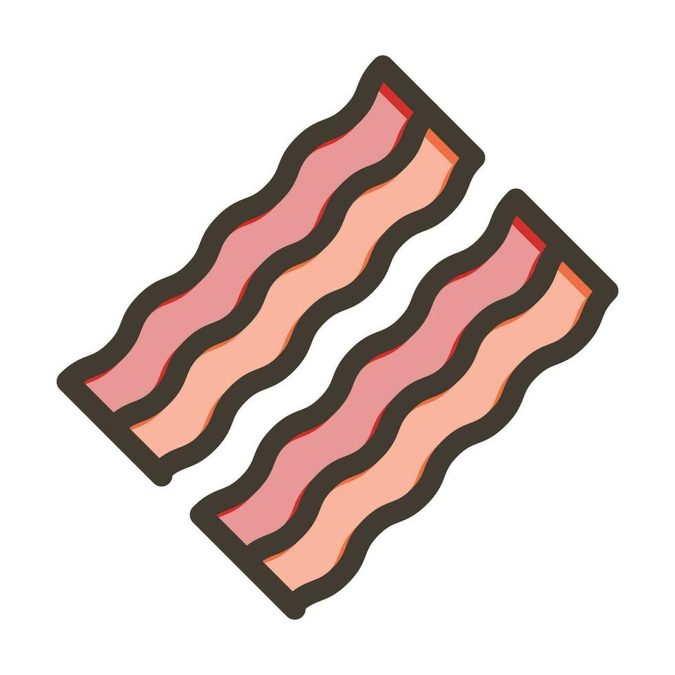 Bacon vettore di spessore linea pieno colori icona per personale e commerciale uso.