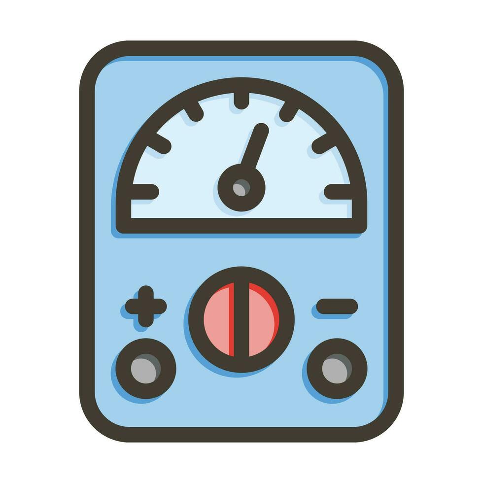 voltaggio indicatore vettore di spessore linea pieno colori icona per personale e commerciale uso.
