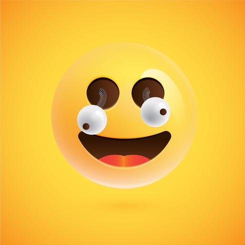 Emoticon realistico, illustrazione vettoriale