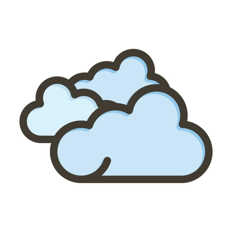 nube vettore di spessore linea pieno colori icona per personale e commerciale uso.