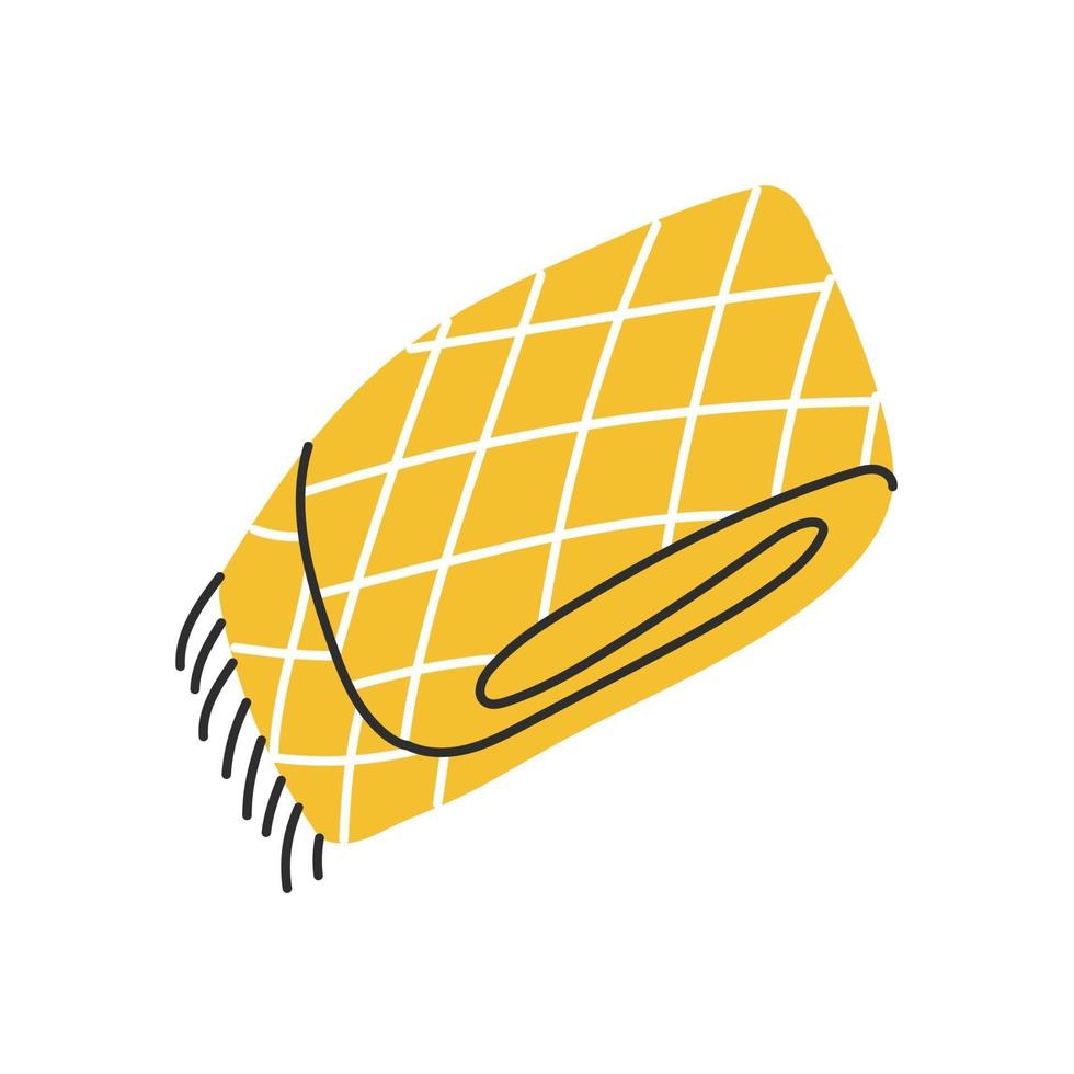 plaid giallo. illustrazione vettoriale in stile scarabocchio piatto