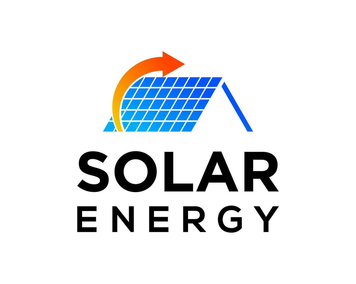 solare energia Pannello casa industria logo design. vettore