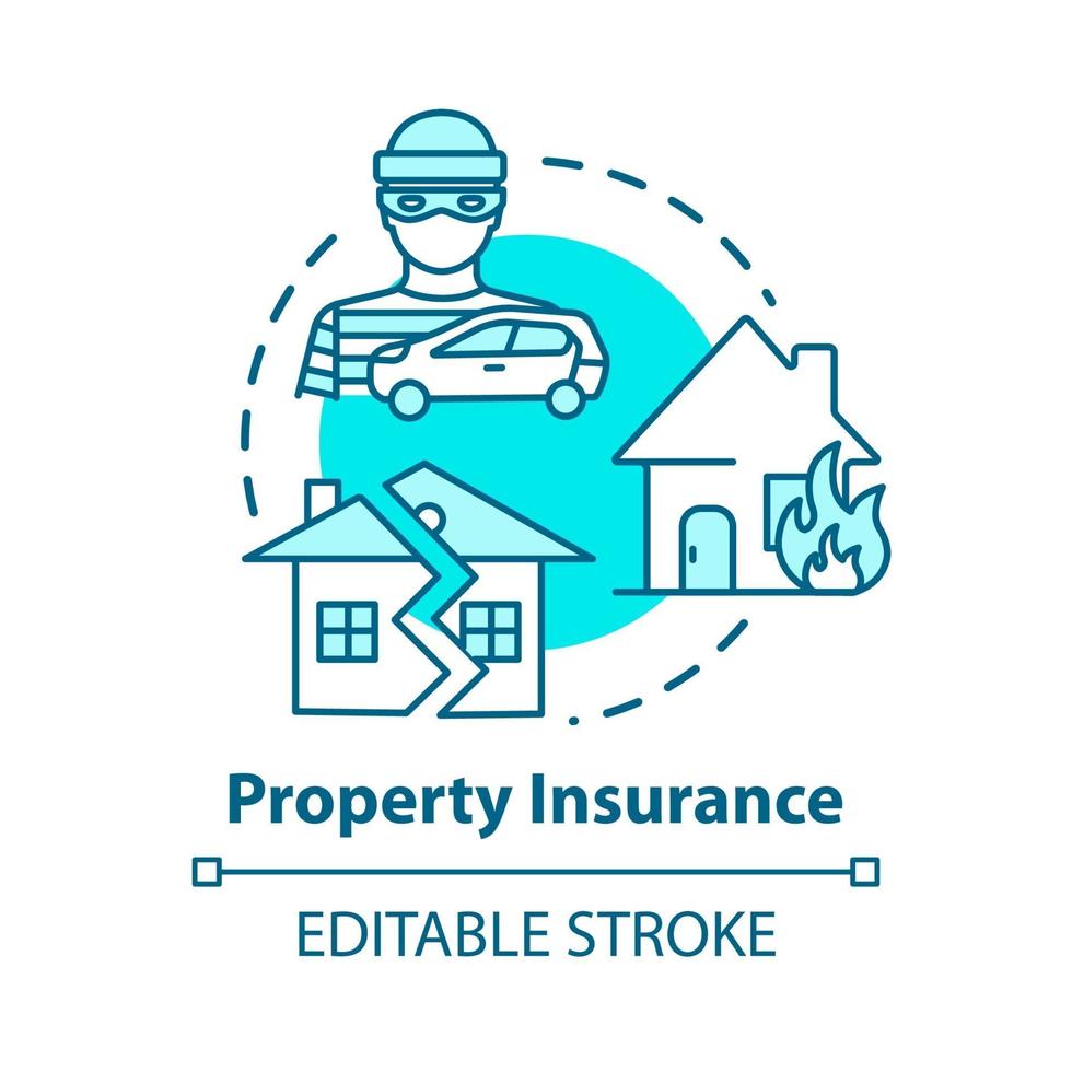 icona del concetto di assicurazione sulla proprietà vettore