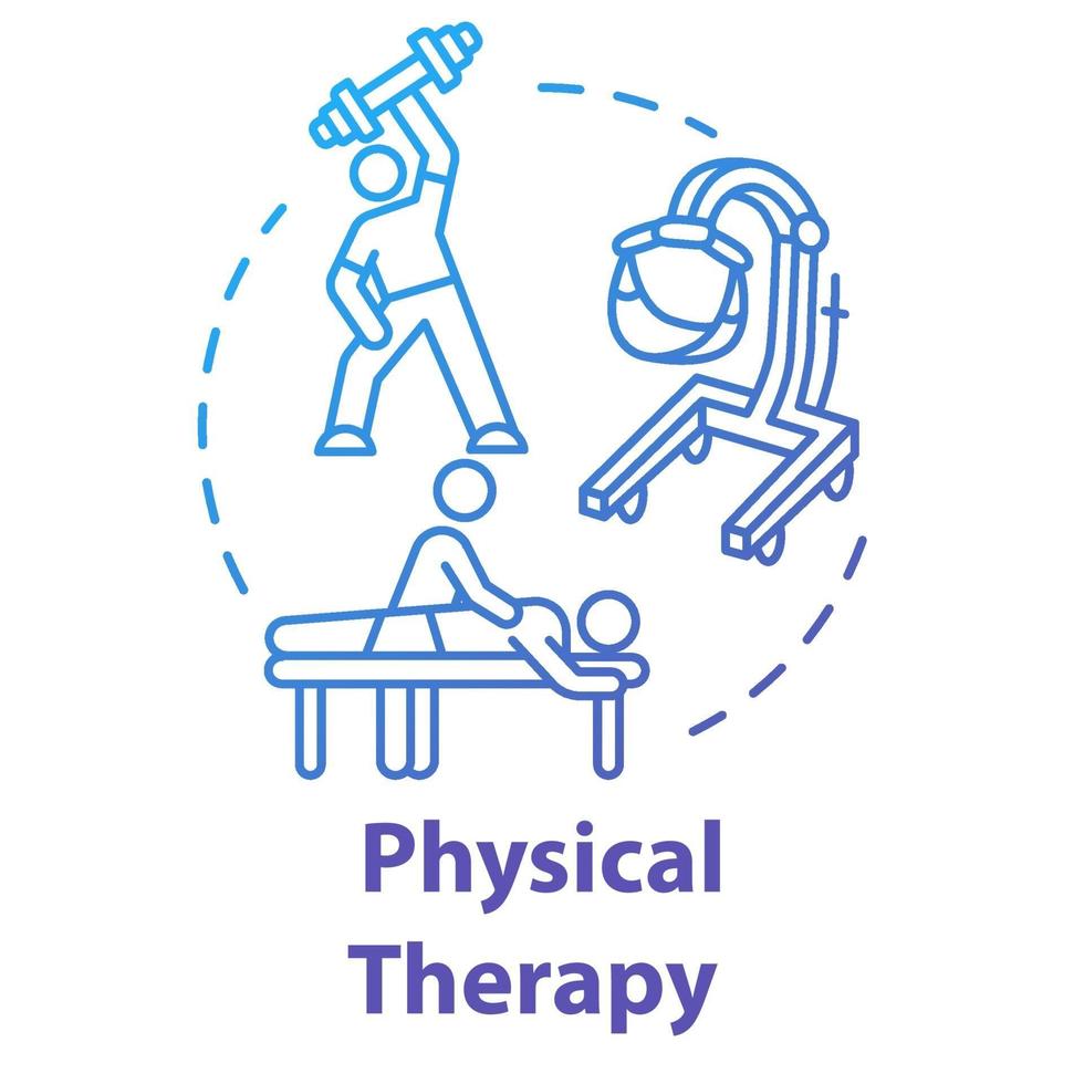 icona del concetto di terapia fisica vettore