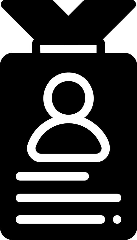 icona del glifo della carta d'identità vettore