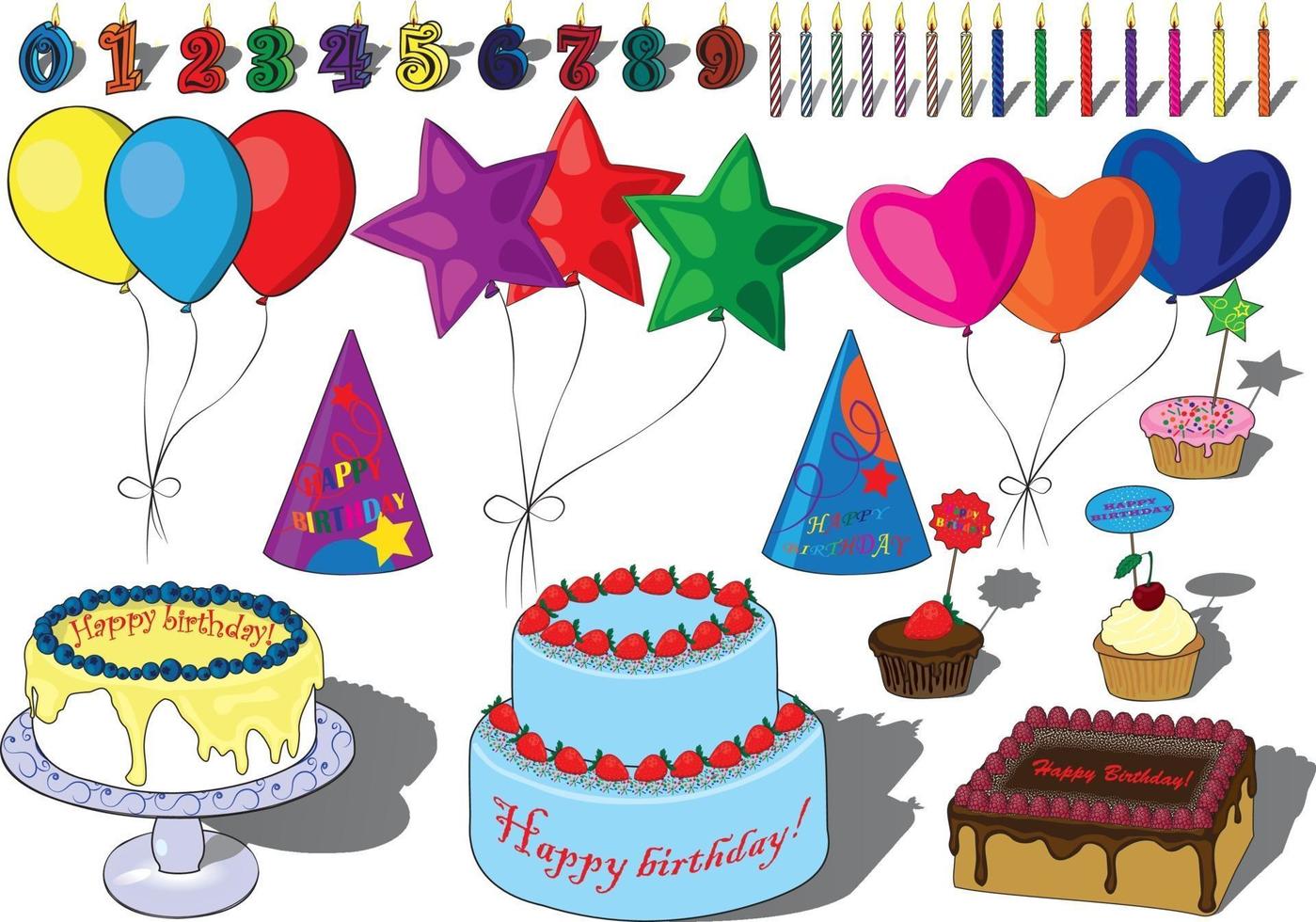 illustrazione vettoriale set festa di compleanno