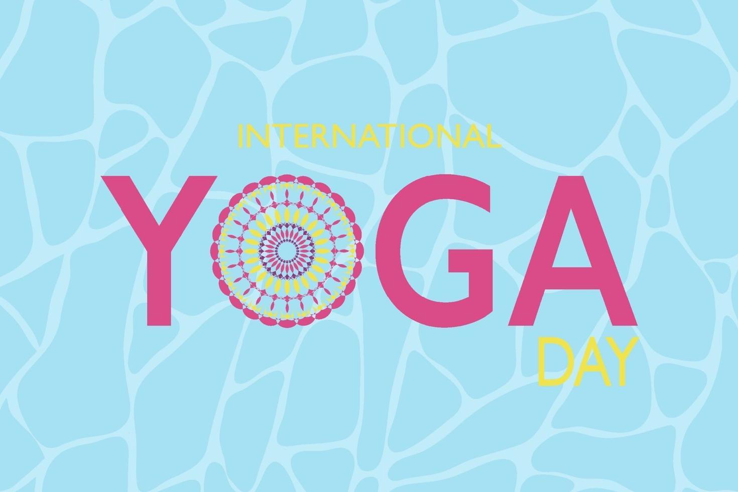 banner della giornata internazionale dello yoga yoga vettore