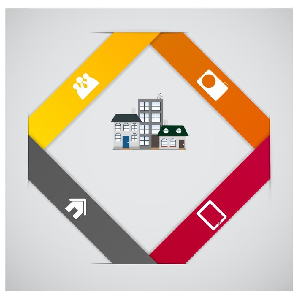 illustrazione di vettore di concetto di affari del modello infografico della città