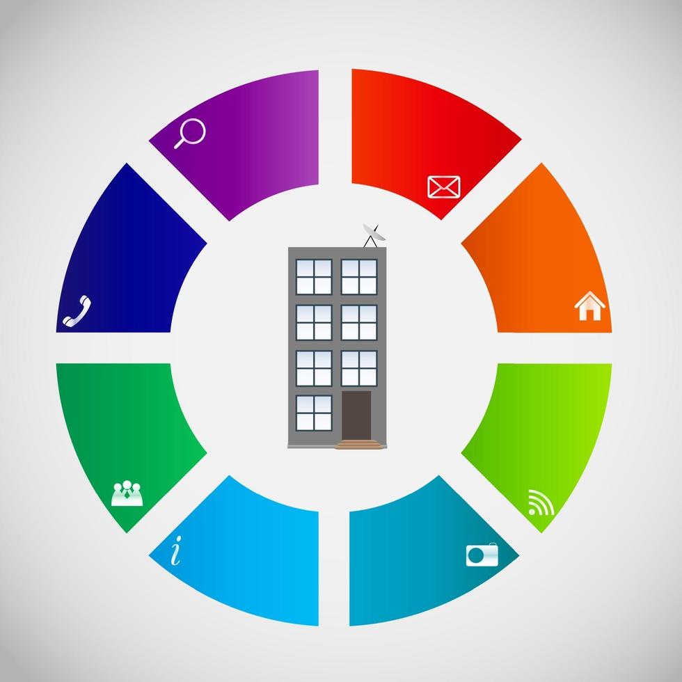 illustrazione di vettore di concetto di affari del modello infografico della città