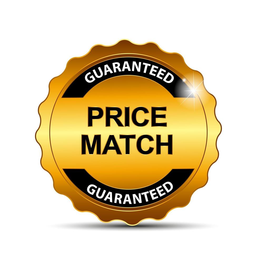 illustrazione di vettore del modello del segno dell'etichetta dell'etichetta di garanzia della corrispondenza di prezzo match