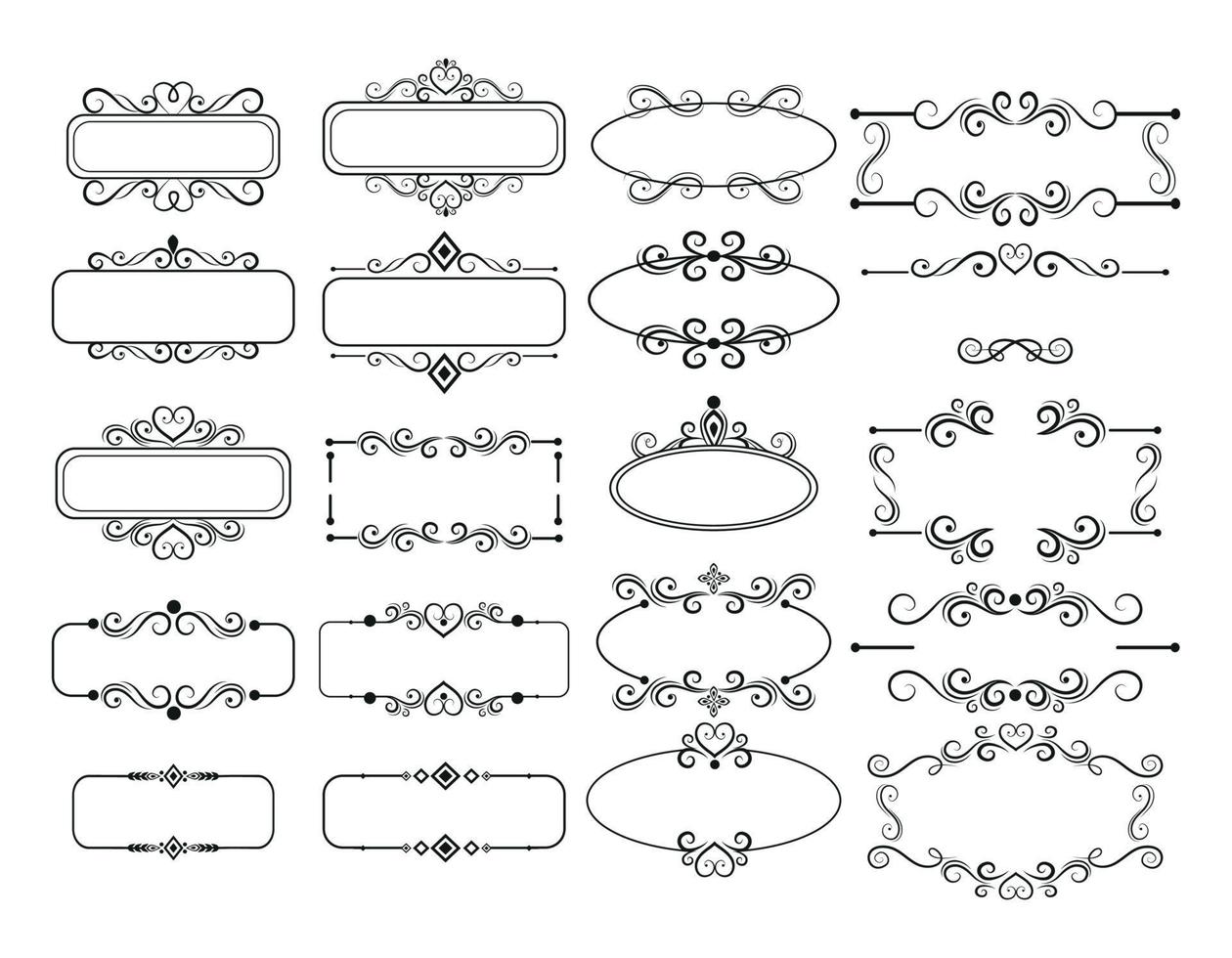 seth assemblaggio di vari elementi degli ornamenti del telaio - vettore