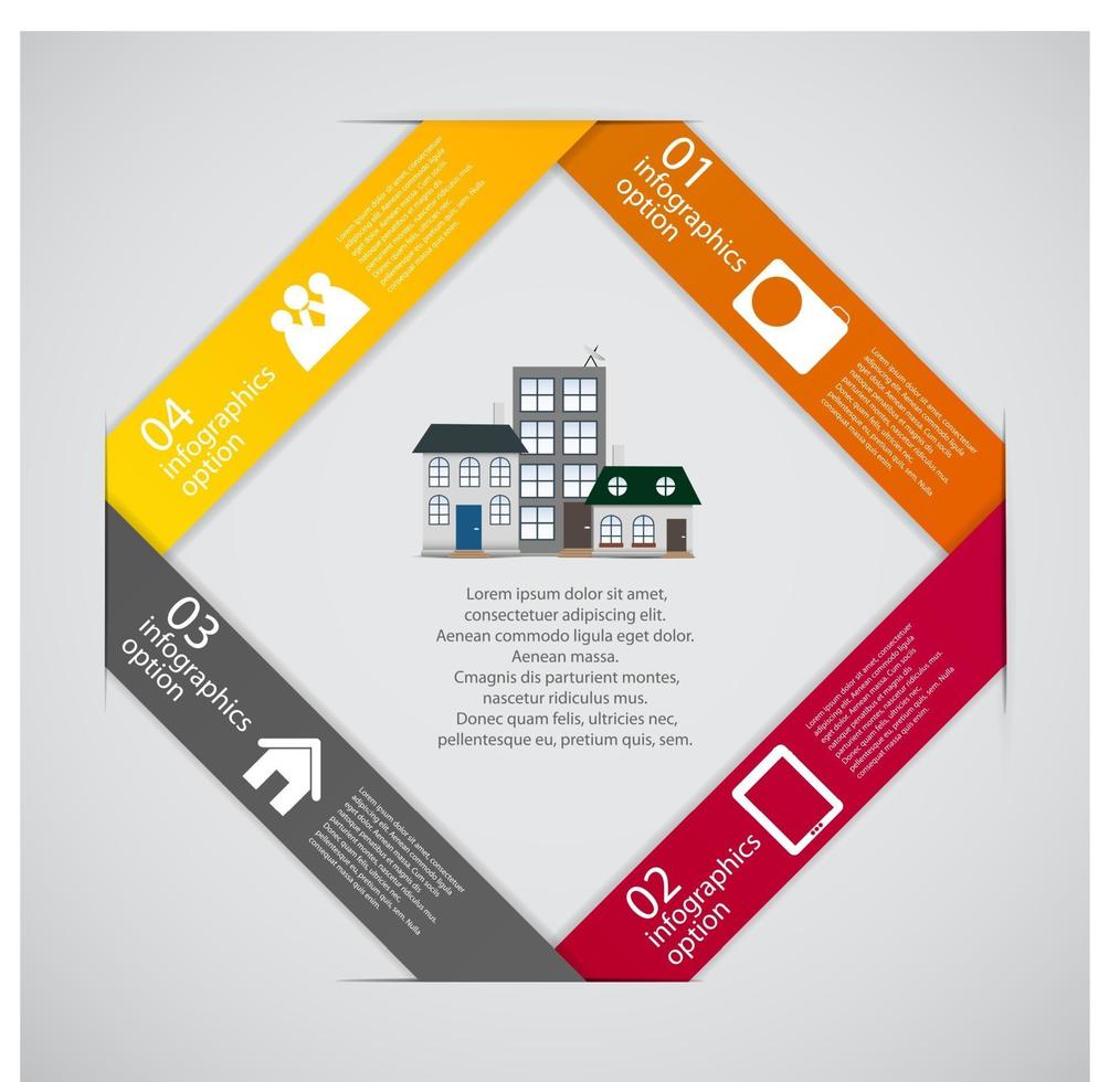 illustrazione di vettore di concetto di affari del modello infografico della città