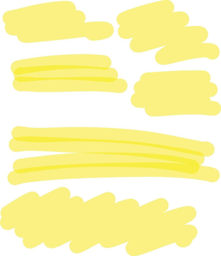 illustrazione vettoriale di raccolta di evidenziatori gialli