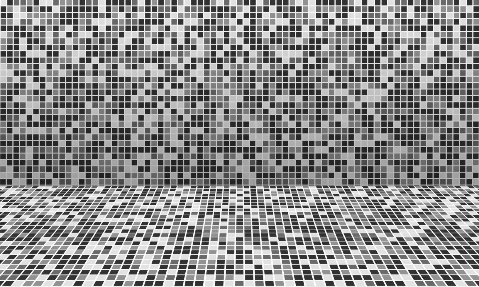 mosaico grigio tono parete e pavimento camera vuoto spazio sfondo vettore