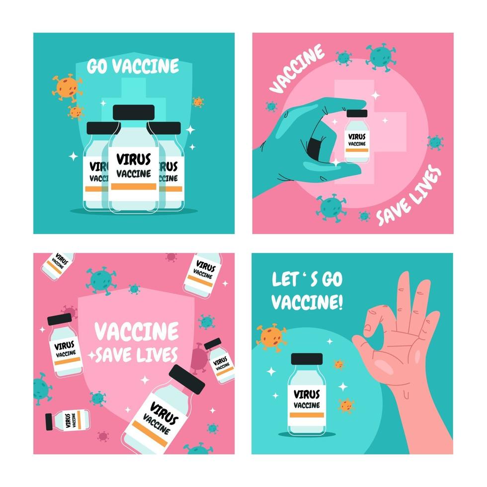 collezione di tessere vaccinali vettore