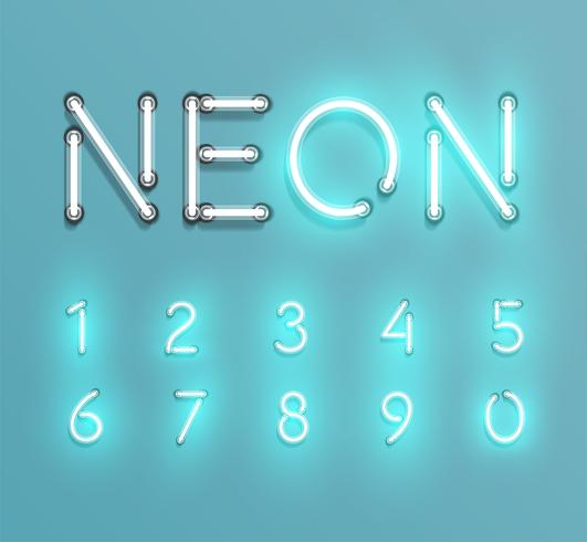 Il carattere al neon realistico compone, vector