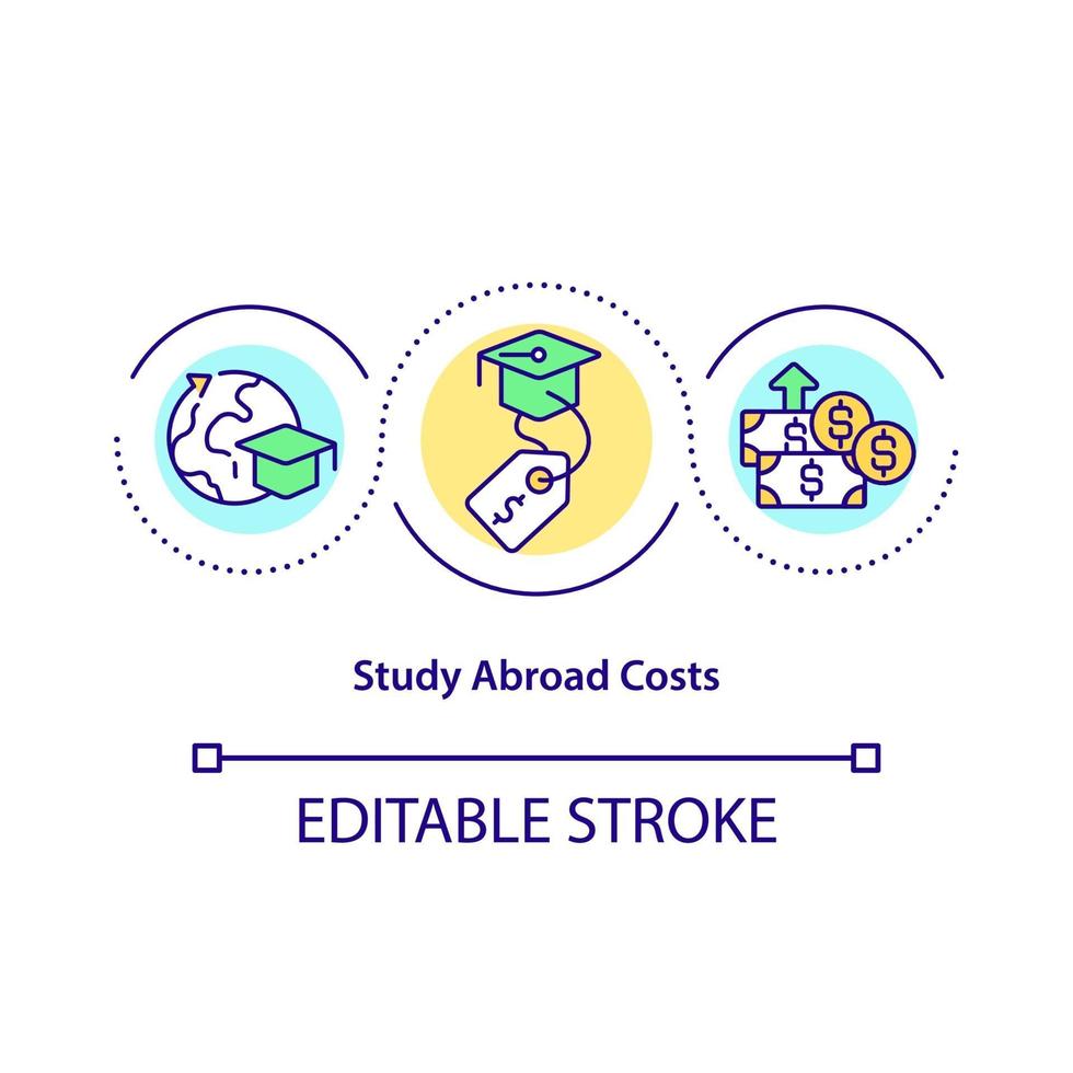 studiare all'estero costi concetto icon vettore