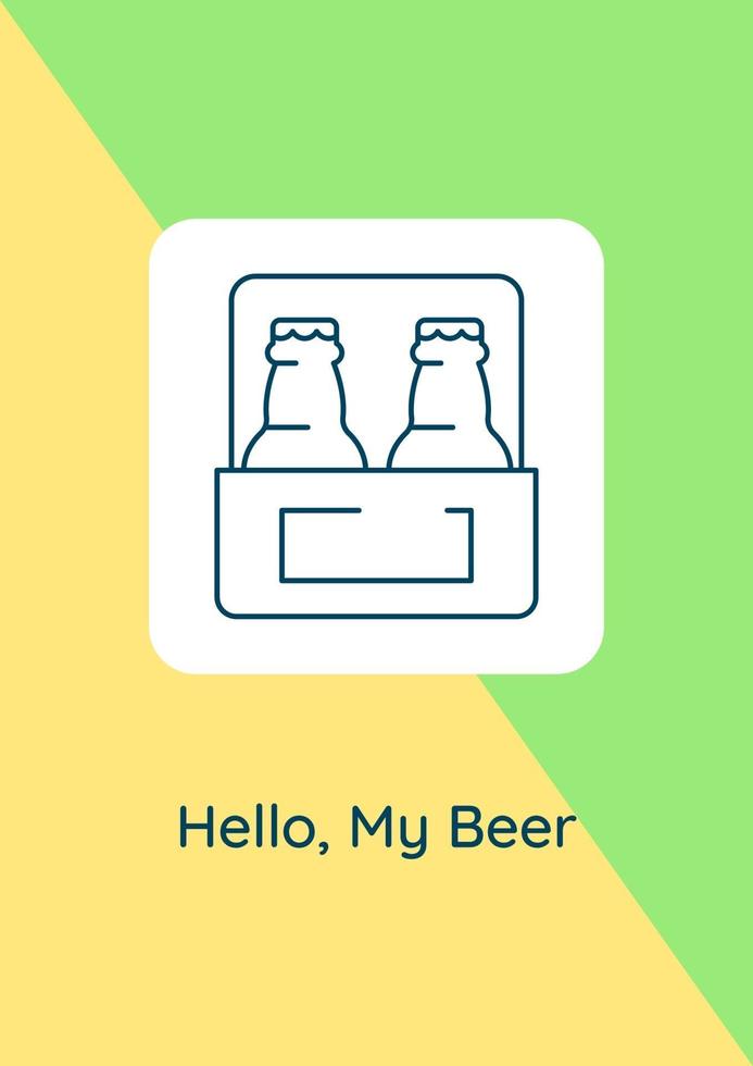 cartolina della festa della birra con icona del glifo lineare vettore