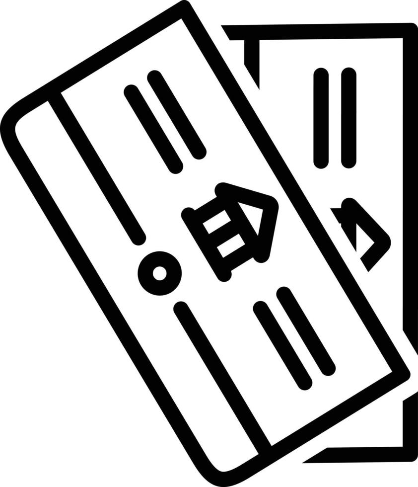 icona della linea per bankbook vettore