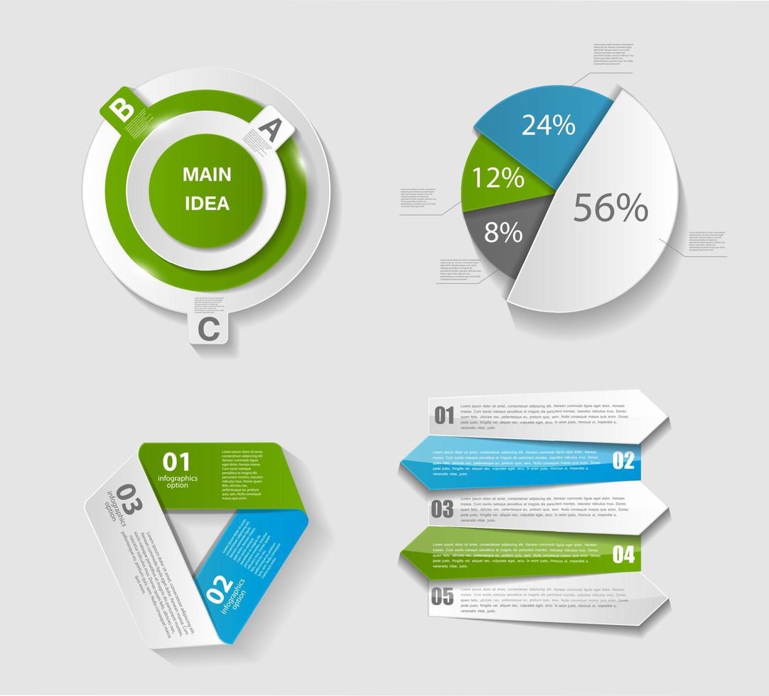 raccolta di modelli di infografica per illustrazione vettoriale aziendale