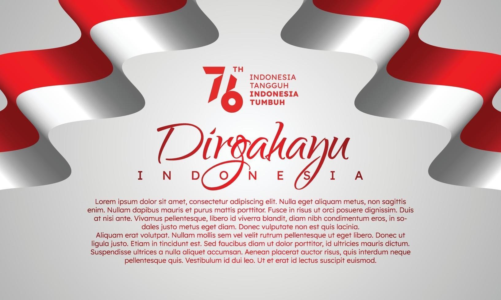 indonesia felice giorno dell'indipendenza biglietto di auguri vettore