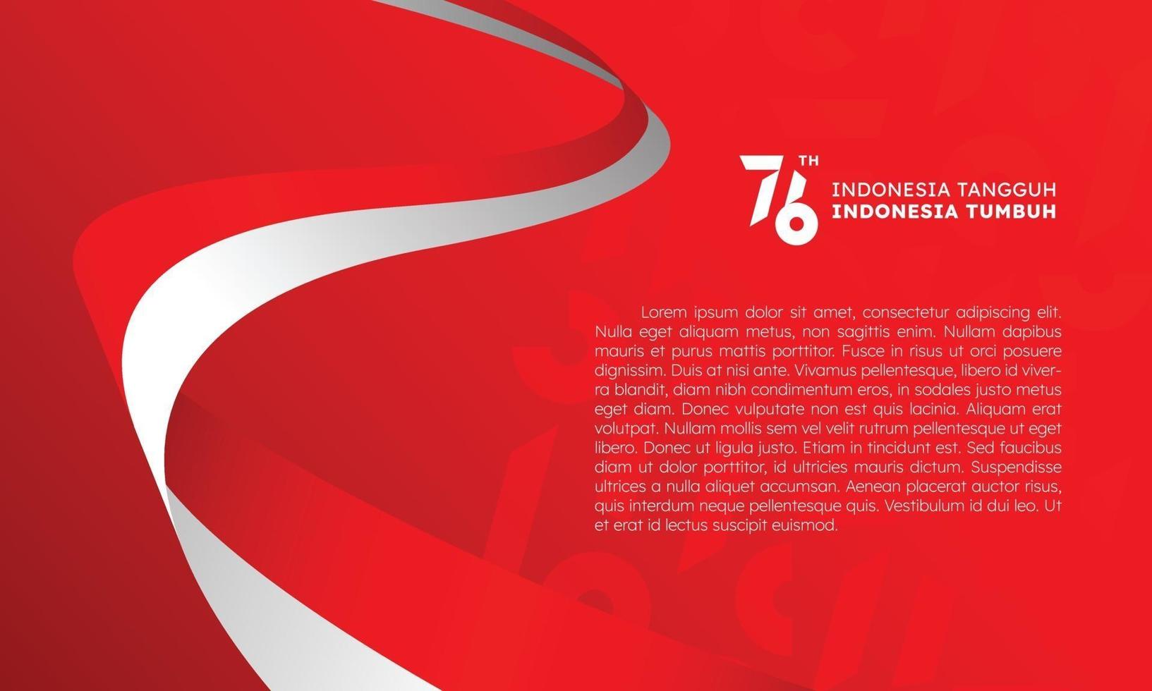 76 ° modello per il giorno dell'indipendenza dell'indonesia vettore