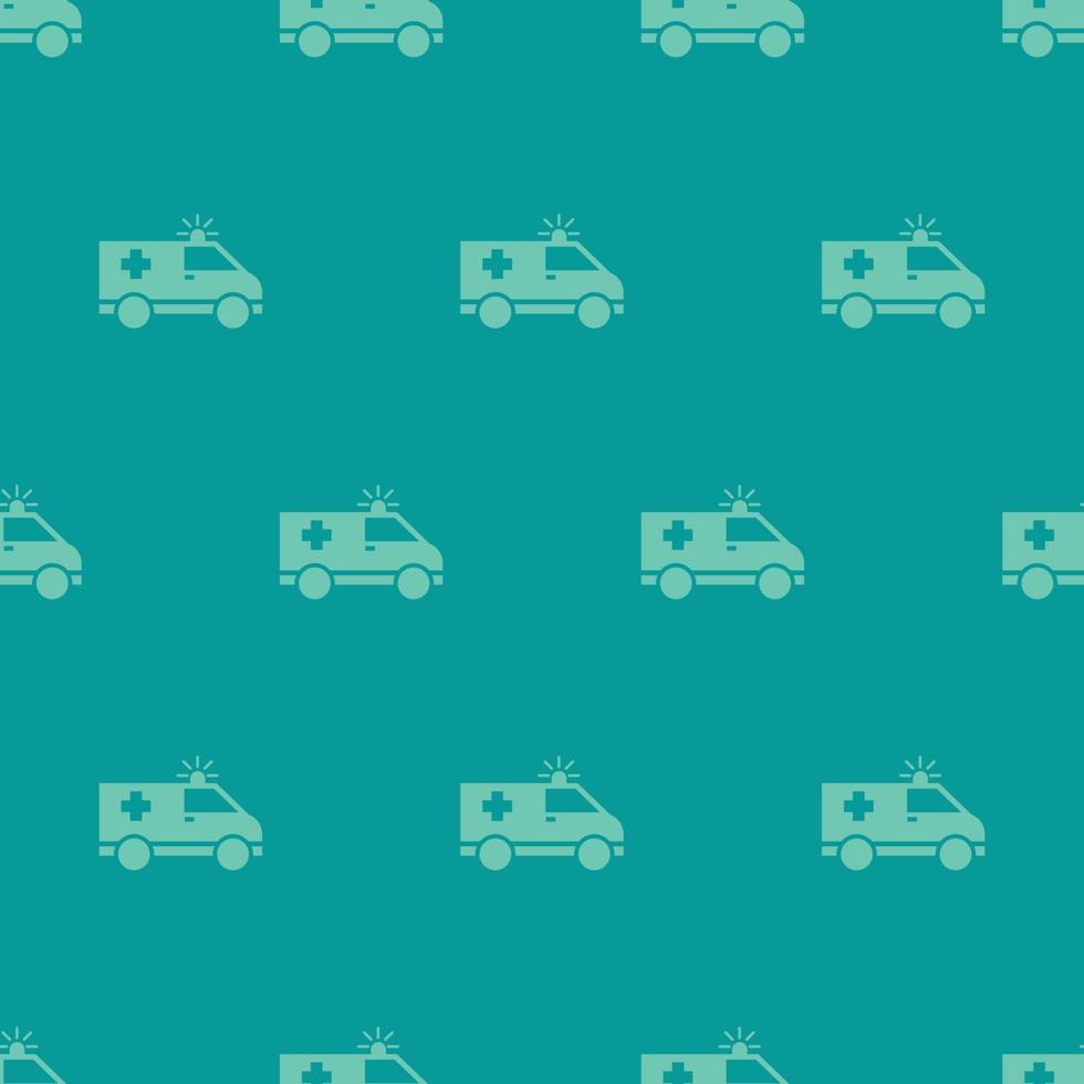 modello senza cuciture icona dell'auto ambulanza a due colori con sfondo tosca vettore