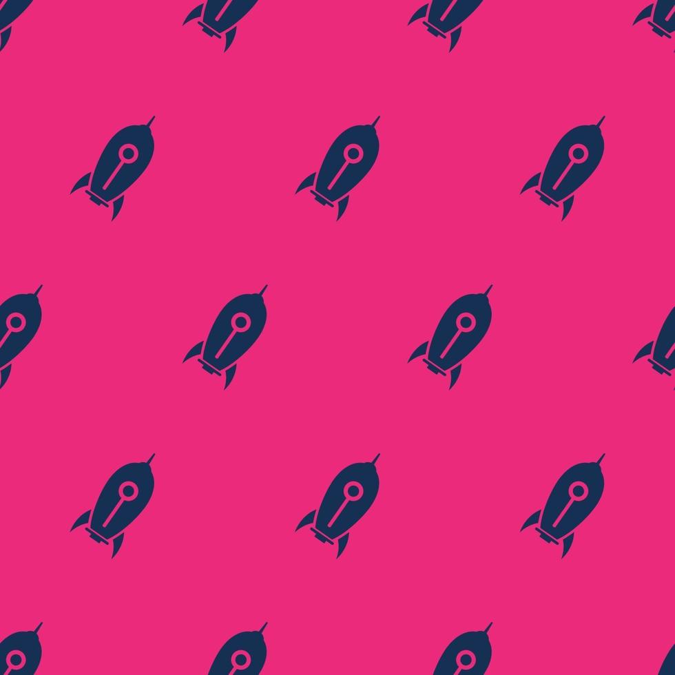 icona del razzo a due colori senza cuciture con sfondo rosa vettore